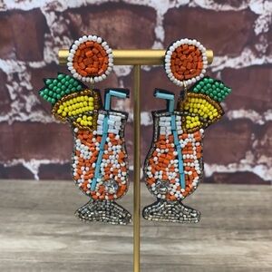 Summer time cocktail seed bead earrings